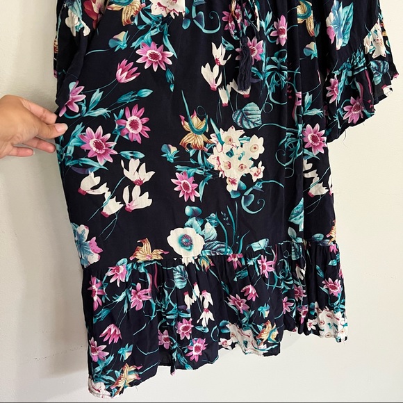Umgee tropical floral babydoll dress with pockets size medium - Picture 2 of 7